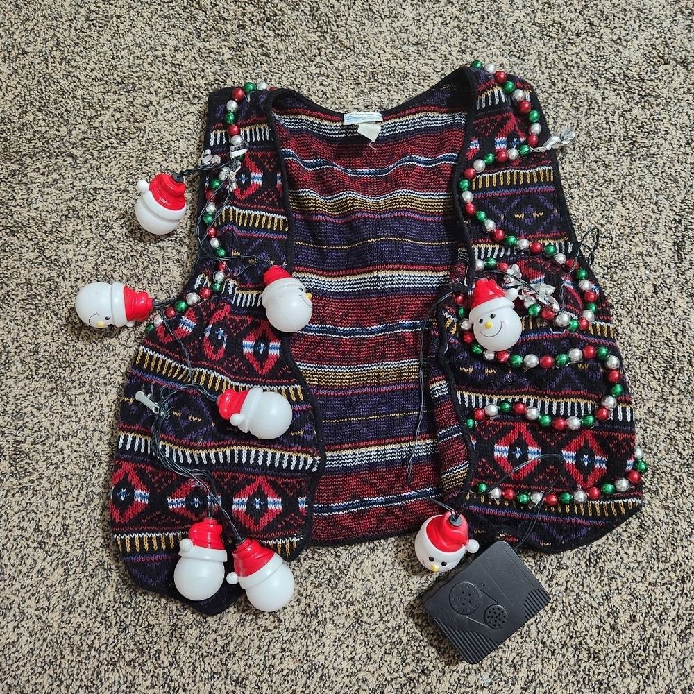 Ugly Christmas Sweater Vest - Light Up